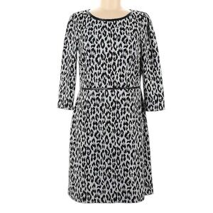 Talbots 3/4 Sleeve Animal Print Sheath Dress - Petite Size 10